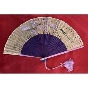 Vintage Thai International Welcome Airline Folding Fan Royal Orchid Service RARE